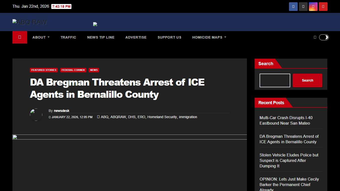 DA Bregman Threatens Arrest of ICE Agents in Bernalillo County - ABQ RAW